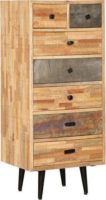 DELUKE Kommode KJELL Sideboard aus Teak und Akazie in Van Dyck Braun B/T/H: 112 x 35 x 50 cm - Bild 1