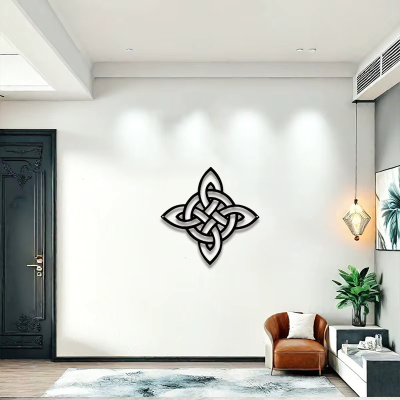 DDPNKL Keltische Hexenknoten Wandkunst aus Metall in Schwarz im Vintage-Stil - Bild 5