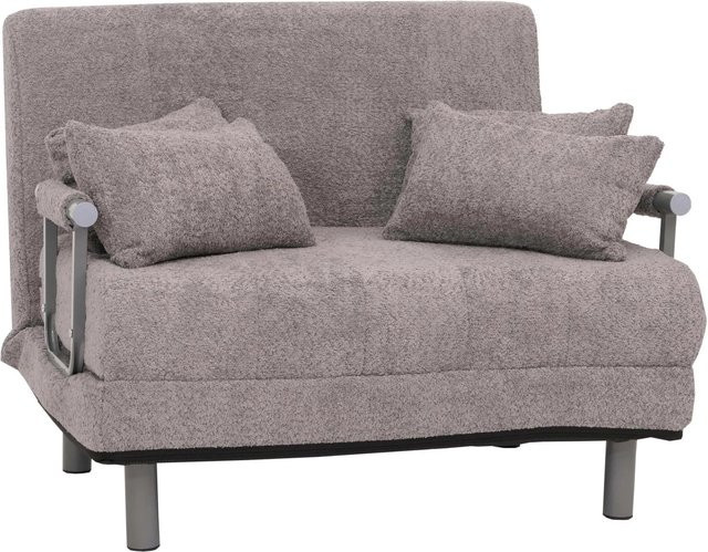 Schlafsessel MCW K29 als Schlafsofa und Gästebett mit klappbaren Armlehnen aus Stoff Bouclé in Grau, Liegefläche B: 100 cm, L: 190 cm - Bild 2
