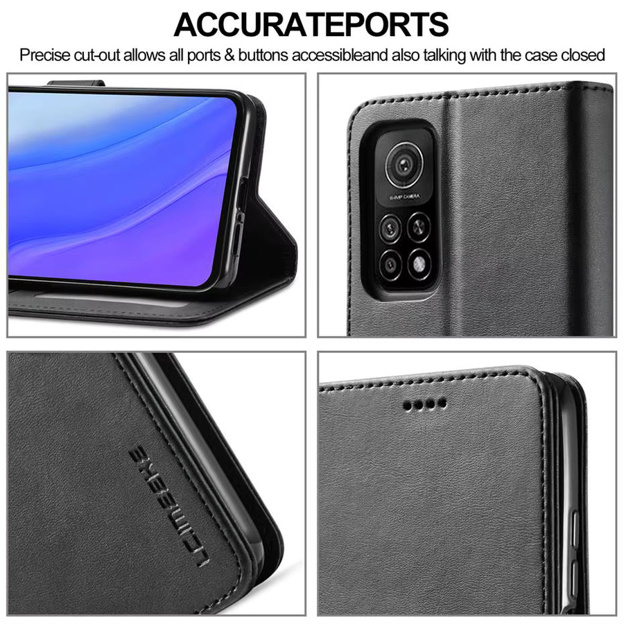 Xiaomi Flip Ledertasche mit Kartenfach und Magnetverschluss in Schwarz für Redmi Note 13 12 11s 10 Pro 13c 12c und Poco X5 C65 - Bild 2