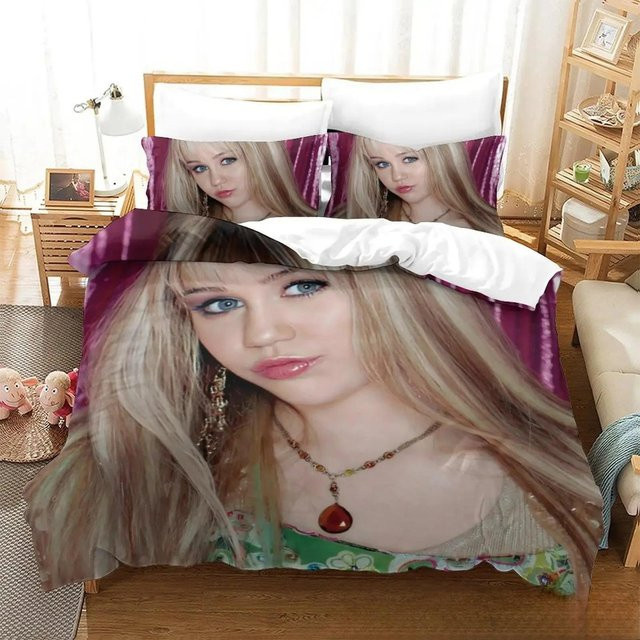 Hannah Montana Bettwäsche-Set mit 3D-Druck aus Mikrofaser, bunt, B/H: 173 x 218 cm - Bild 1