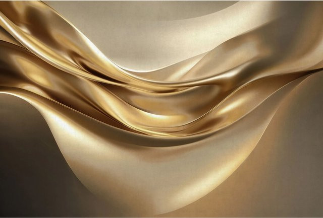 Erismann Vliestapete Art Edition 2 Liquid Gold in Gold mit abstraktem Design, Breite: 1,08 m, Höhe: 2,7 m - Bild 1