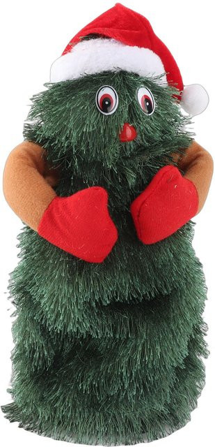 Elektrische Weihnachtsmann-Puppe von KONNWEI mit Musik, rotierend und tanzend, rot - Bild 1