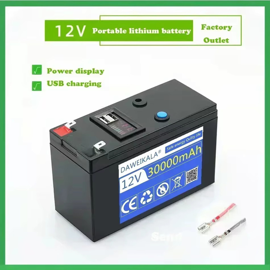 DAWEIKALA 12V Lithium-Batterie 30Ah, wiederaufladbarer 18650 Akku in Schwarz für Solarenergie, Elektrofahrzeuge und LED-Leuchten - Bild 4
