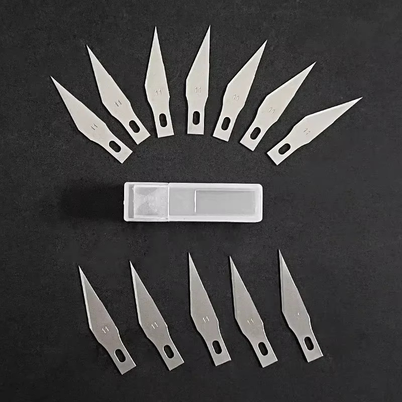 Metall-Skalpellmesser Ersatzklingen für Graviermesser und Holzschnitzmesser, Silber, 50 Stück - Bild 4
