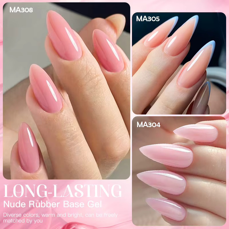 MEET ACROSS Nude Rubber Base Gel Jelly Pink, 7 ml, Nagellack - Bild 4