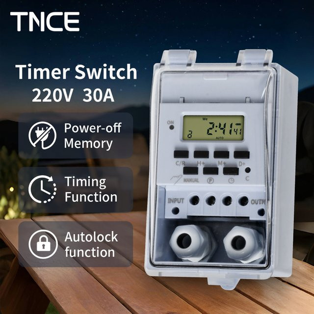 TNCE 30 A Zeitschaltuhr wasserdichter 220-V-Zeitsregler mit 32-Gruppen-Timer in Weiß - Bild 1