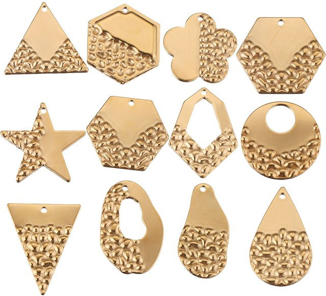Aiovlo Charms Anhänger Edelstahl, Gold, Unisex - Bild 1