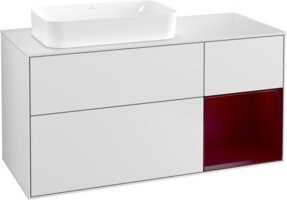 V&B Waschtischunterschrank Finion mit Wandbeleuchtung, Farbe: Weiß matt lackiert, B/T: 120 x 60 cm - Bild 1