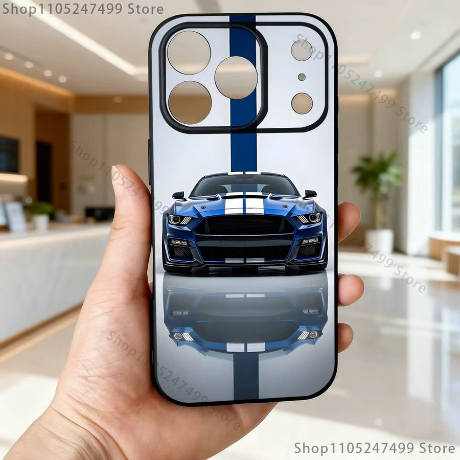 Handyhülle im Sportwagen Design Blau Rot für iPhone 11 bis 17 Pro Max Plus Air Mini in Schwarz - Bild 2