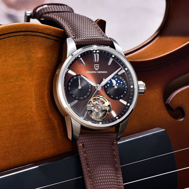 PAGANI DESIGN Armbanduhr Tourbillon, Edelstahl, Schwarz, 41 mm, Herren - Bild 1