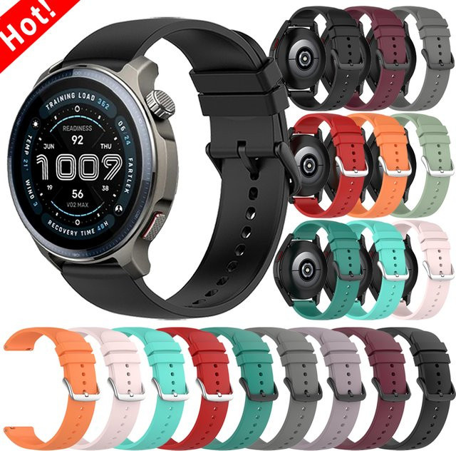 Amazfit Uhrenarmband Silikon, Schwarz, Unisex, 20 mm, 22 mm - Bild 1