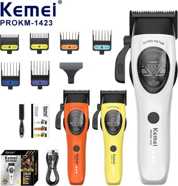 Kemei Haarschneider für Herren, KM-1423, orange, weiß - Bild 1