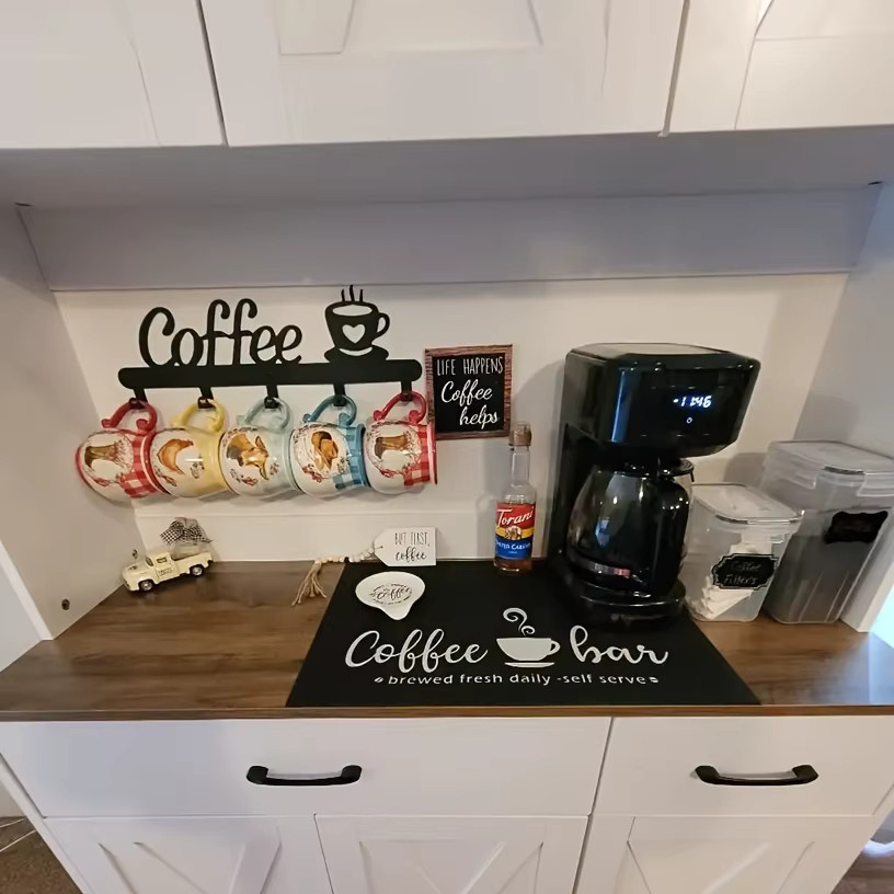VIKAMA wasserabsorbierendes Kaffeemaschinen-Pad, rutschfest, Schwarz, B/T/H: 30 x 30 x 30 cm - Bild 4