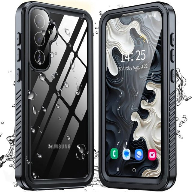 Wasserdichte und stoßfeste Schutzhülle für Samsung Galaxy S26 S25 S24 S23 S22 S21 Ultra A54 5G mit IP68 Zertifizierung für Unterwasseraufnahmen in Schwarz - Bild 1