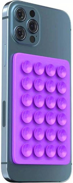 QI CHEN Silikon-Telefonhaltermatte mit Saugnapf, quadratischer Wandständer für die Gehäusemontage, rutschfest, Violett - Bild 1