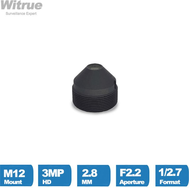 Witrue Pinhole-Objektiv 2,8 mm HD 3 MP M12 Objektivhalterung mit Blende F2.2 in Schwarz für Mini-CCTV-Überwachungskameras - Bild 1
