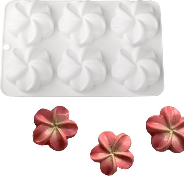 SHENHONG Silikon Backform in Blumenform für Mousse, Schokolade und Kekse, Weiß - Bild 1