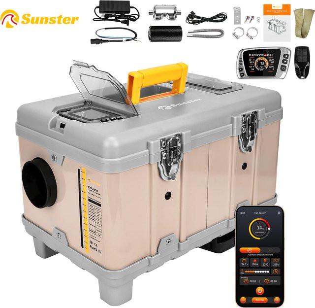 Sunster Toolbox TB10 Diesel-Standheizung mit LCD & Bluetooth, 8KW, 12V/110-240V, inklusive Höhenmodus für Auto, RV und Camper - Bild 1