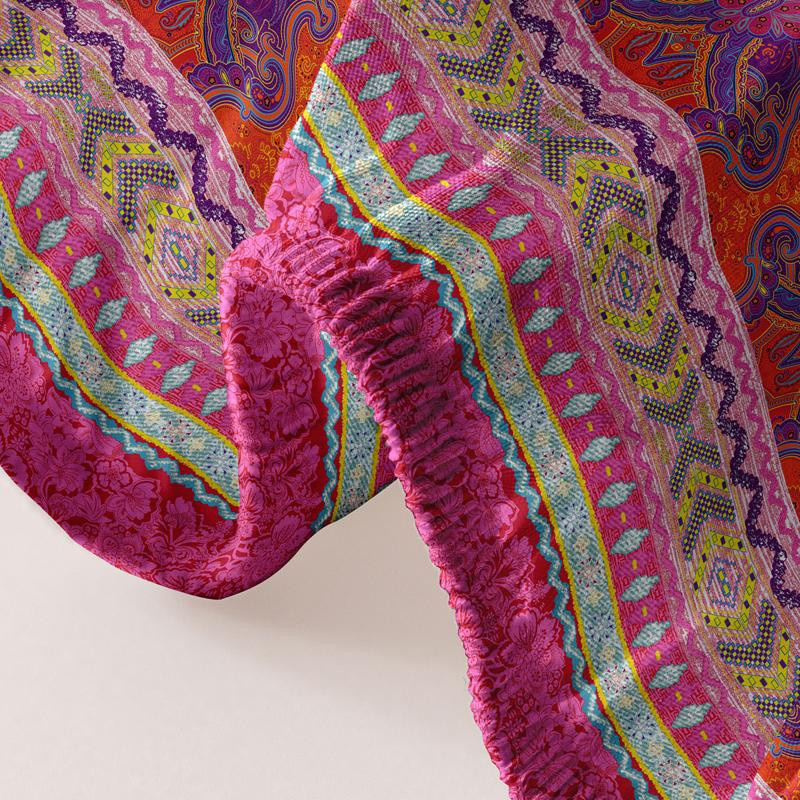 Boho Spannbettlaken aus Mikrofaser mit grafischem Print, Schwarz/Mehrfarbig, B: 71 cm, T: 132 cm, Marke Your Warm Home - Bild 2