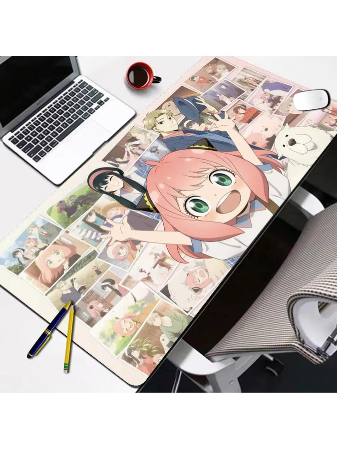 XXL Speed Mauspad Anime Spionage-Mädchen aus Naturkautschuk, rutschfest und mit verstärkten Kanten, Schreibtischunterlage für PC-Gamer, B/T: 90 x 40 cm, Multicolour - Bild 2