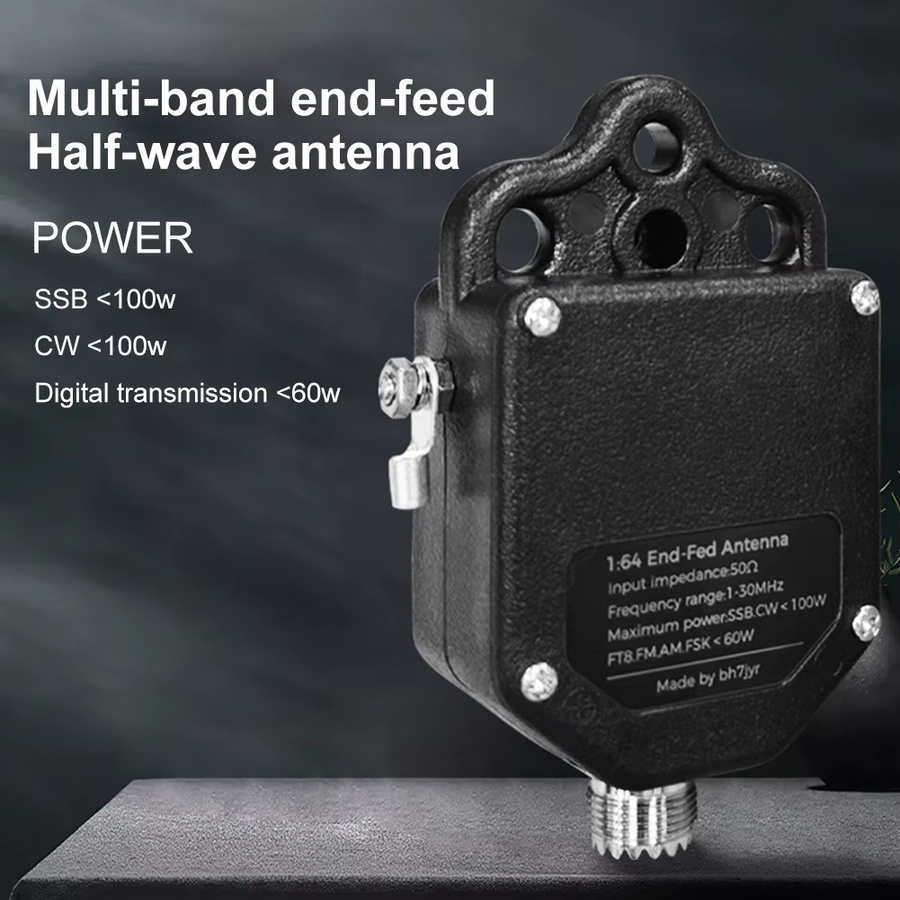 ALLOET Tragbare HF-Endfütterungsantenne 4-Band 8-Band Radioantenne 1MHz bis 30MHz mit 1:64 Balun in Schwarz - Bild 3