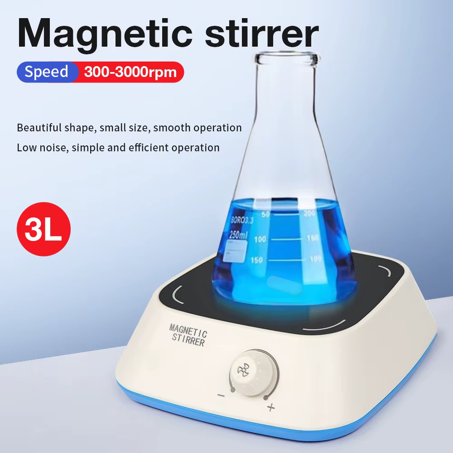 JUANJUAN Mini-Magnetrührer mit Rührstab in Weiß, 3000 U/min, bürstenloser Gleichstrommotor für Laborbedarf - Bild 2