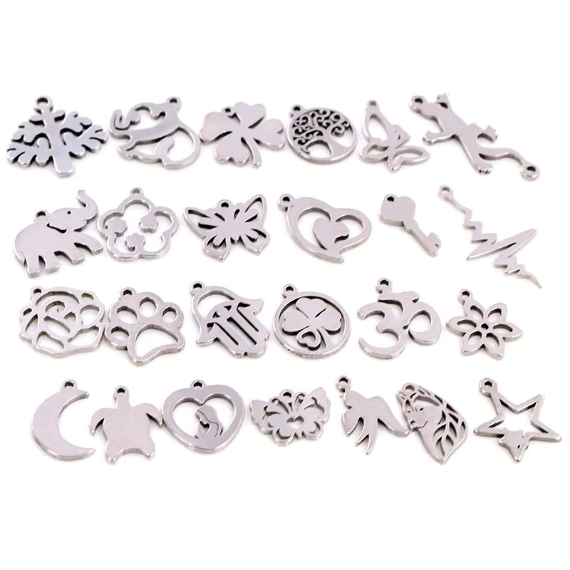 Wadsfred Anhänger, Schmetterling, Baum, Herz, Edelstahl, Silber, Unisex - Bild 1