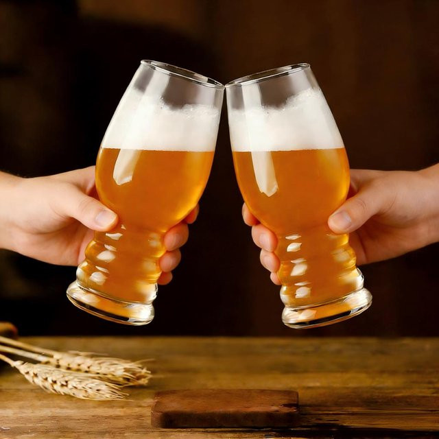 HeY LiLac Eli Belgisch inspiriertes Retro-Bierglas aus Glas, Lila Transparent, 500 ml - Bild 1