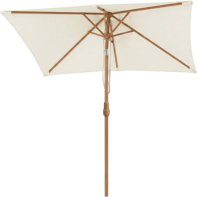 Sekey Sonnenschirm in Creme mit Holzoptik, UPF 50, B/T: 200 x 150 cm - Bild 1