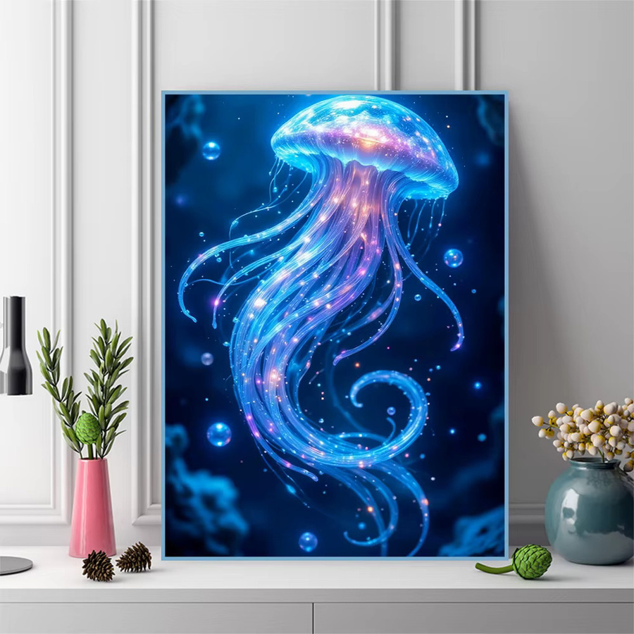 Evershine Diamant-Gemälde Qualle als Mosaik-Stickerei Set mit Strasssteinen B/H: 30 x 20 cm - Bild 3
