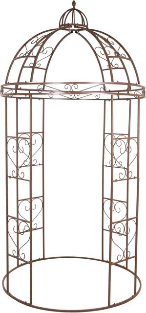 DELUKE Deko-Pavillon EMMA Rosenbogen aus Stahl in Rostfarben B: 300 cm, T: 150 cm, H: 150 cm für Garten und Terrasse - Bild 1