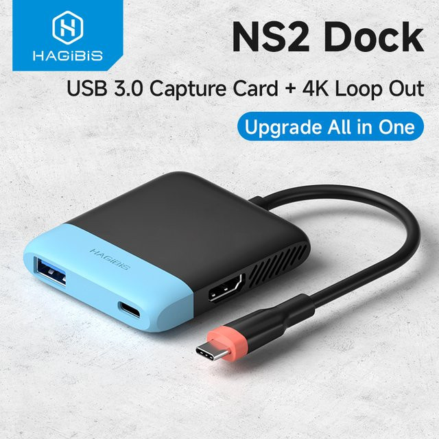 Hagibis Video-Capture-Karte und tragbares TV-Dock für Nintendo Switch, PC und mobile Geräte in Schwarz oder Blau - Bild 1