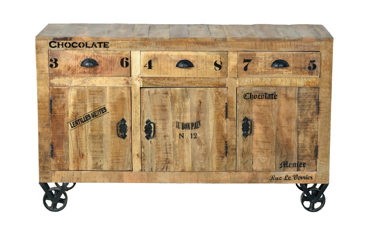 SIT Sideboard RUSTIC aus Mangoholz und Metall in Beige und Natur im Industrial Design - Bild 1