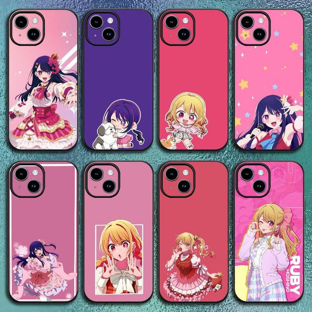 Anime O-Oshi no Ko Handyhülle für iPhone 12 bis 16 Pro Max Plus in Schwarz als Softshell-Schutzhülle - Bild 1