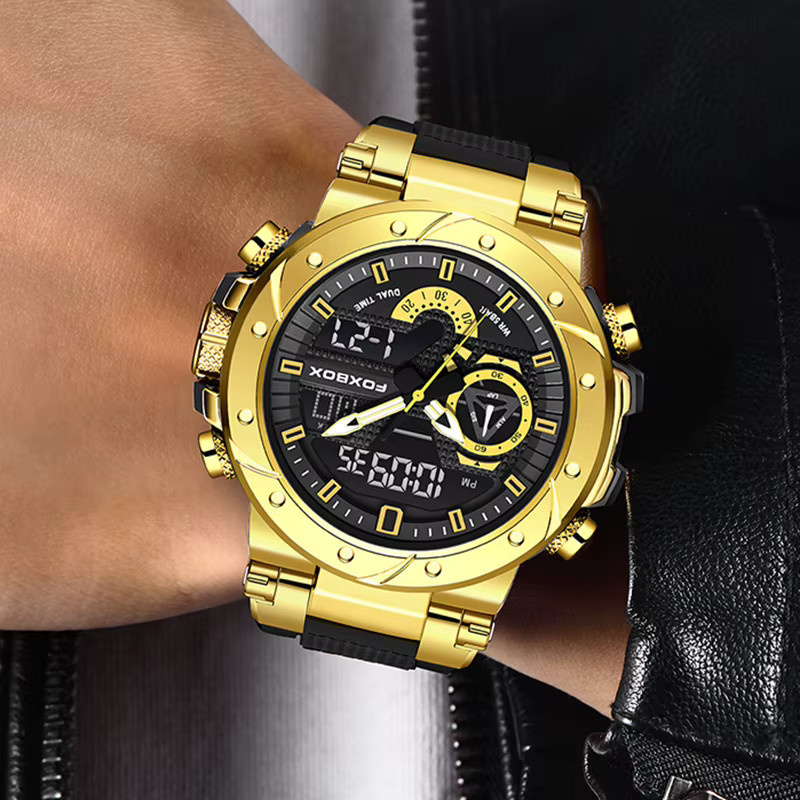 FOXBOX Digitaluhr, Chronograph, Quarz, Schwarz, Herren - Bild 5