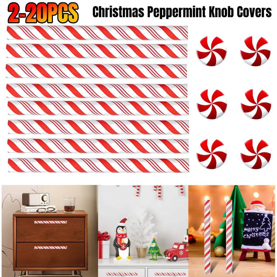 APWIKOGER Weihnachts Pfefferminzknopf-Abdeckungen als dekorative Türgriffabdeckungen für Schrank und Kommode - Bild 2