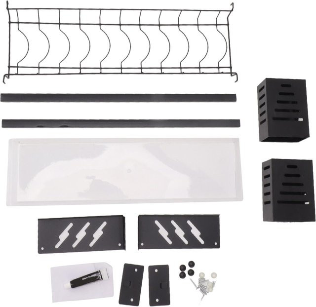 CosyHome Küchenwandmontierter Geschirrhalter mit Abtropfgestell und Besteckhalter, Weiß - Bild 1