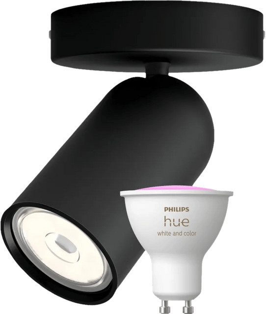 Philips Hue Pongee Aufbauspot Set in Schwarz mit White & Color Ambiance GU10 LED-Leuchtmittel - Bild 1