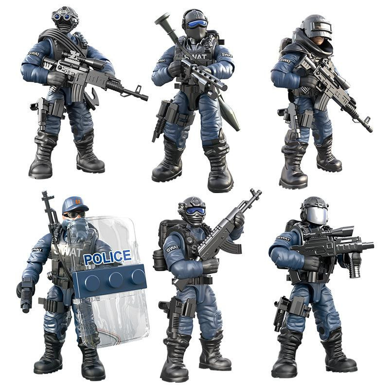 HYMILENARIO Militär Armee Weltkrieg WW2 SWAT Soldaten Polizei Figuren Bausteine Lernspielzeug 6-12 Jahre - Bild 3