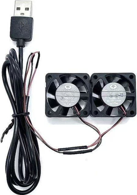 Geräusloser 2-in-1 USB Doppellüfter CHA3005CS für Set-Top-Boxen zur Wärmeableitung, Schwarz, Durchmesser: 3 cm - Bild 1
