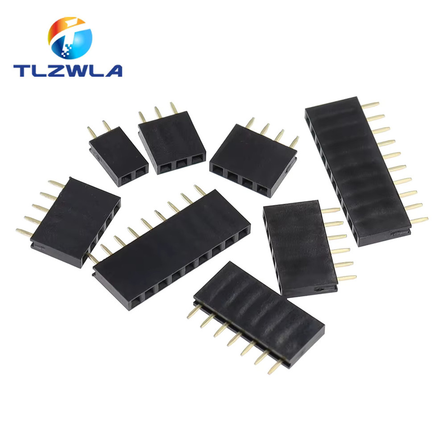 100 Stück Einreihige Pin Buchse Header mit 2,54mm Pitch in Schwarz - Bild 2