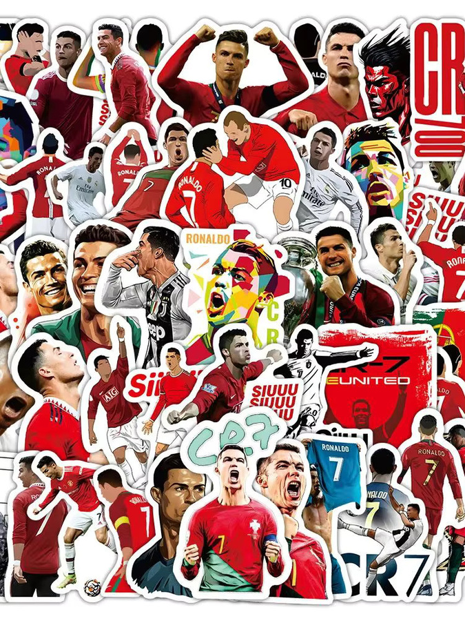 FANLU CR7 Aufkleber, Cartoon Fußball Sport Graffiti, 10-60 Stück Set - Bild 5