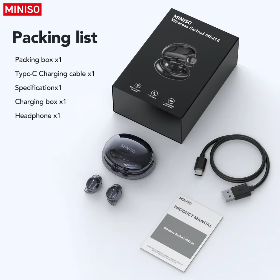 MINISO MS216 Bluetooth In-Ear Kopfhörer mit AI Translator und Rauschunterdrückung in Schwarz oder Gold - Bild 5
