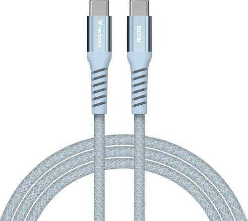 Verbatim Sync & Charge Magnetkabel USB-C auf USB-C 60W Blau 1,2m - Bild 1