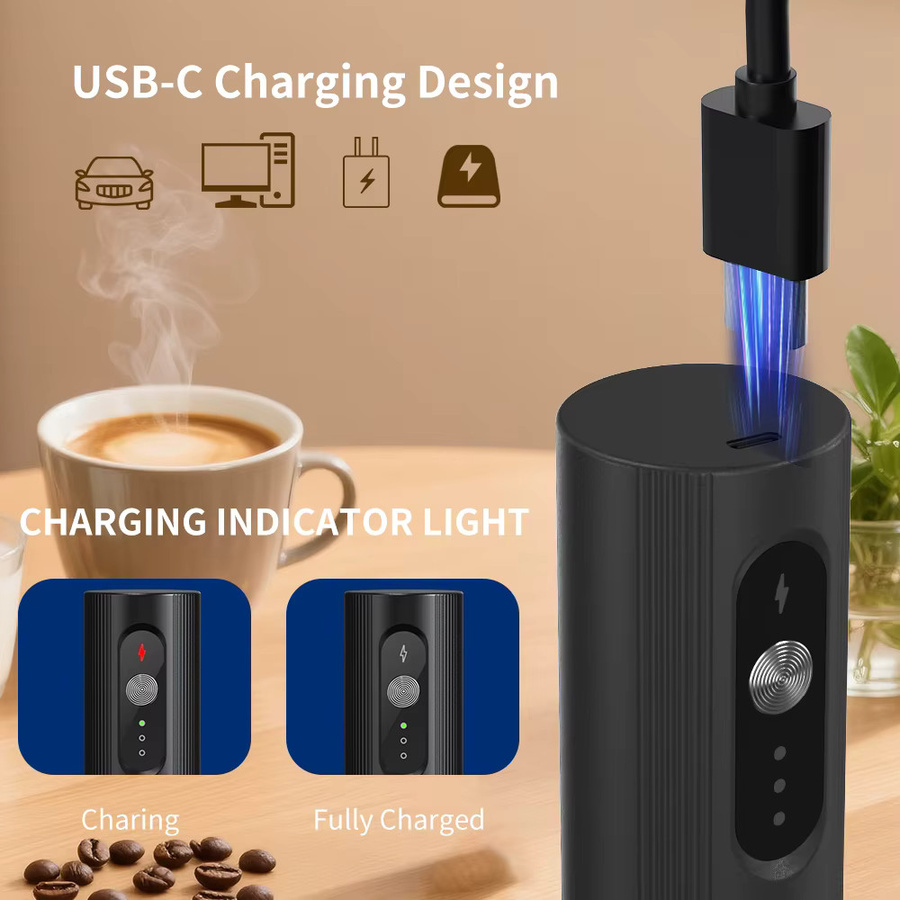 Cliton Tragbarer Elektrischer Mixer mit 3 Gängen, USB-C Wiederaufladbar, Schwarz - Bild 3
