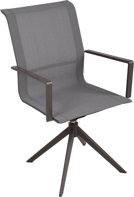DELUKE Gartenstuhl EMMA 2er Set Drehstuhl Essstuhl und Terrassenstuhl aus Kunststoff in Anthrazit, H: 95 cm, B: 54 cm, T: 47 cm - Bild 1