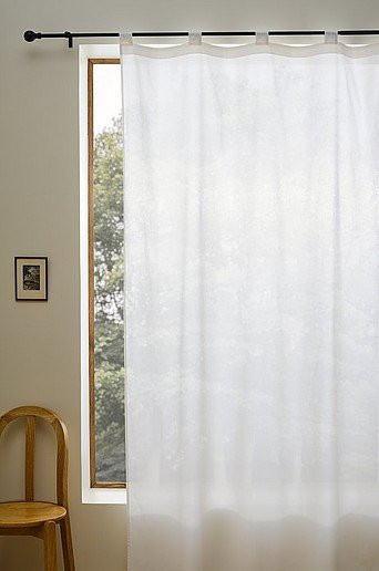 IKEA LOPPAN Vorhang Weiß, halbtransparent aus Baumwolle, Höhe: 145 cm - Bild 1