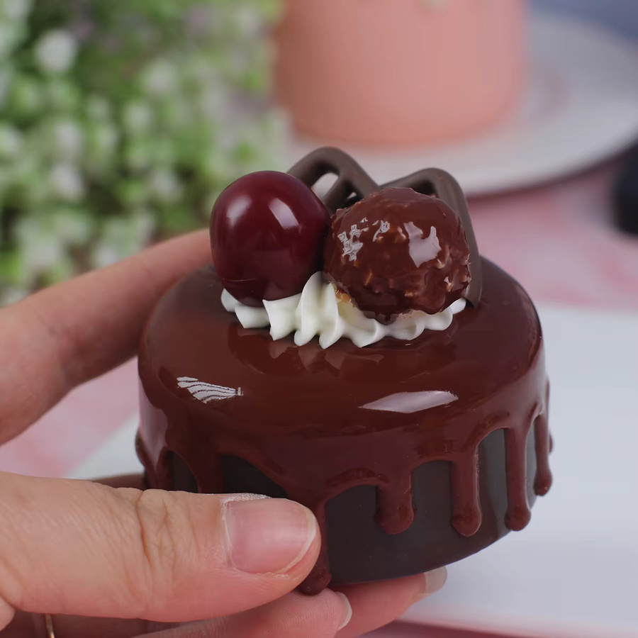 Künstliches Kuchen-Modell zur Dekoration für Hochzeit und Party, runder Simulationskuchen aus Kunststoff, QTG009 - Bild 4