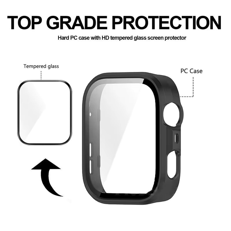 Schutzhülle aus gehärtetem Glas für Huawei Watch Fit 4 und Fit 3 in Transparent oder Schwarz - Bild 3